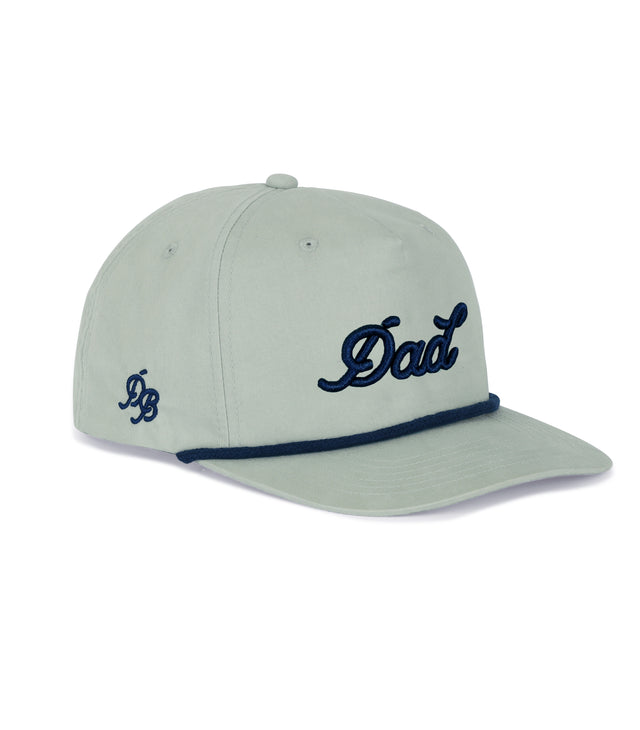 Dad Rope Hat Grey – 5-panel snapback rope dad hat with puff 3D embroidered logo, lightweight and comfortable dad gift