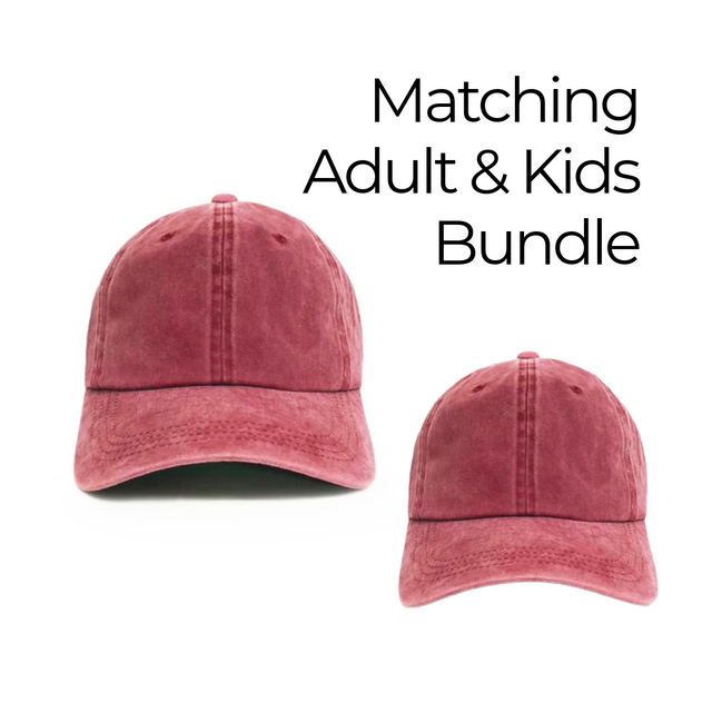 Matching Kids Parent Hat Signature dad hat bundle