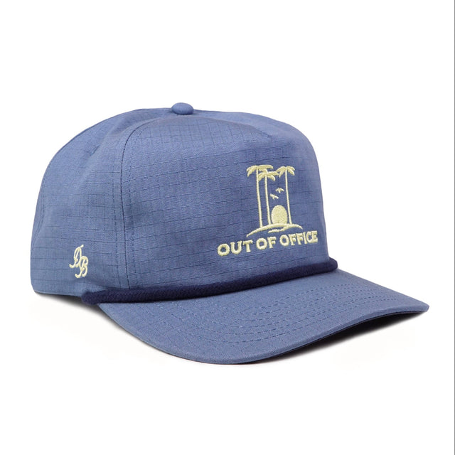 Out of Office Rope Hat – funny 5-panel snapback dad hat with embroidered out of office design, cotton ripstop, comfortable gift for dads