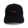 Red flag embroidered dad hat black funny meme hat by Dad Brand